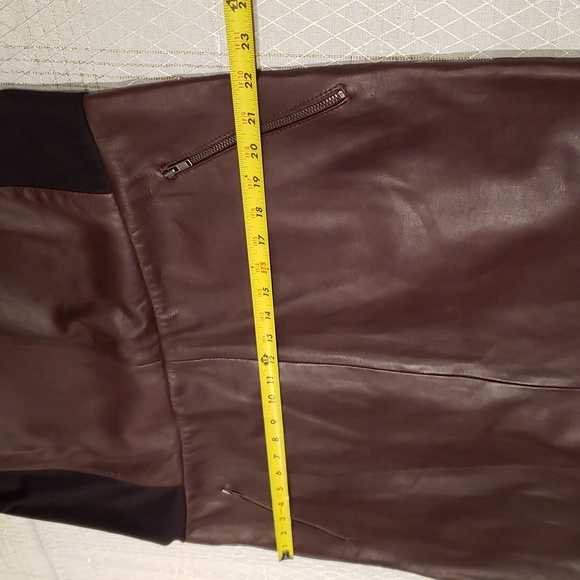 Halogen NORDSTROM New Leather & Ponte Knit Shift Dress ESPRESSO BLACK Womens XLP - Picture 8 of 16